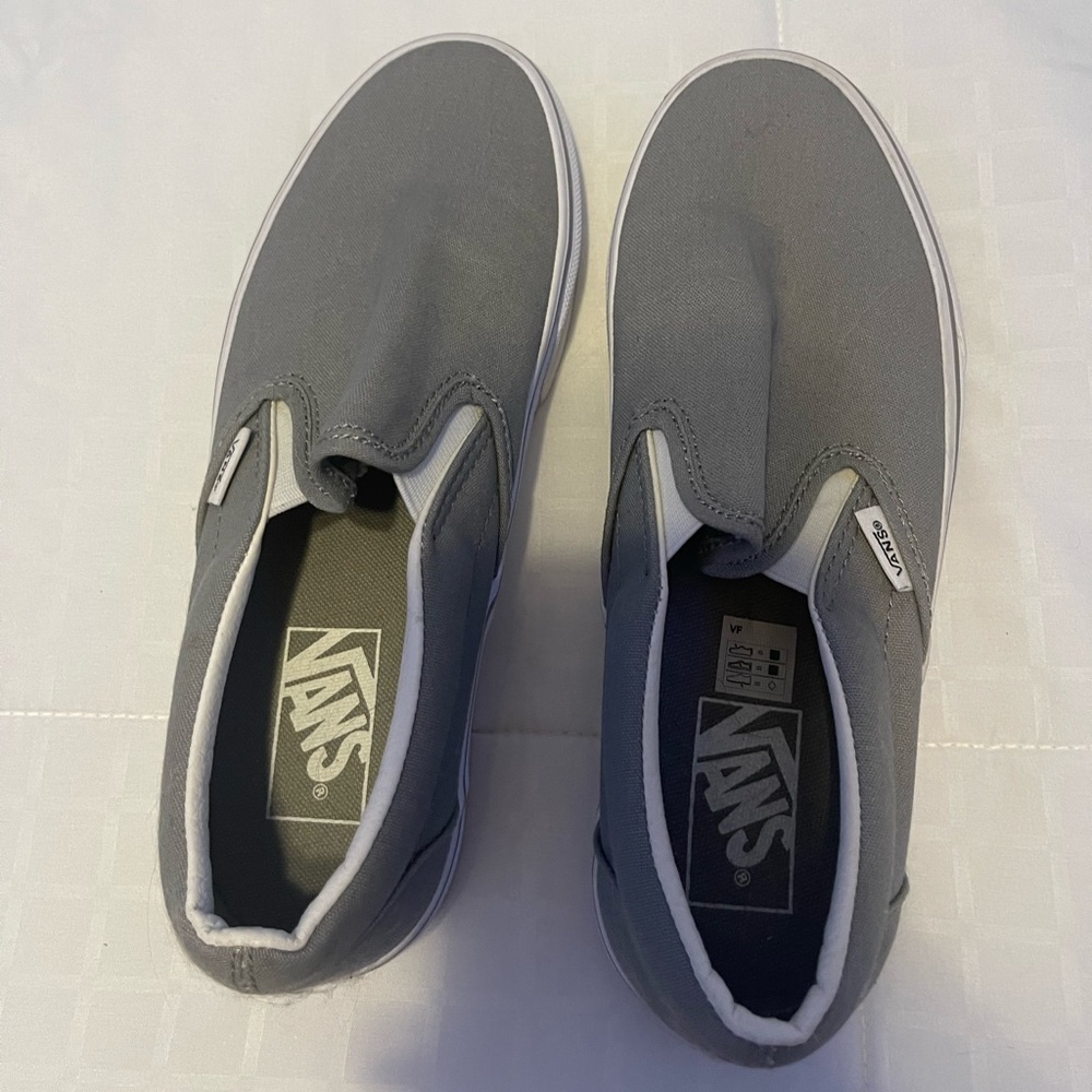 Grey slip on vans